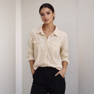 Pale Yellow Button Down Shirt